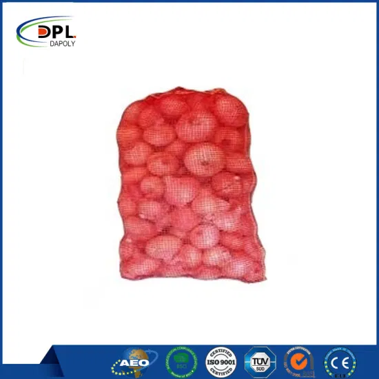 Netzbeutel aus hochdichtem Polyethylen für Zwiebeln, Gemüse, Kartoffeln und Obst mit Kordelzug