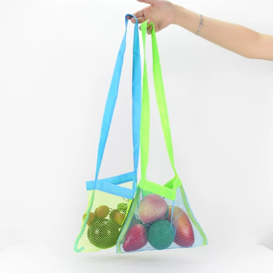 Maßgeschneiderte, lange, kleine Lebensmittelverpackungs-Einkaufstasche aus RPET-Netz